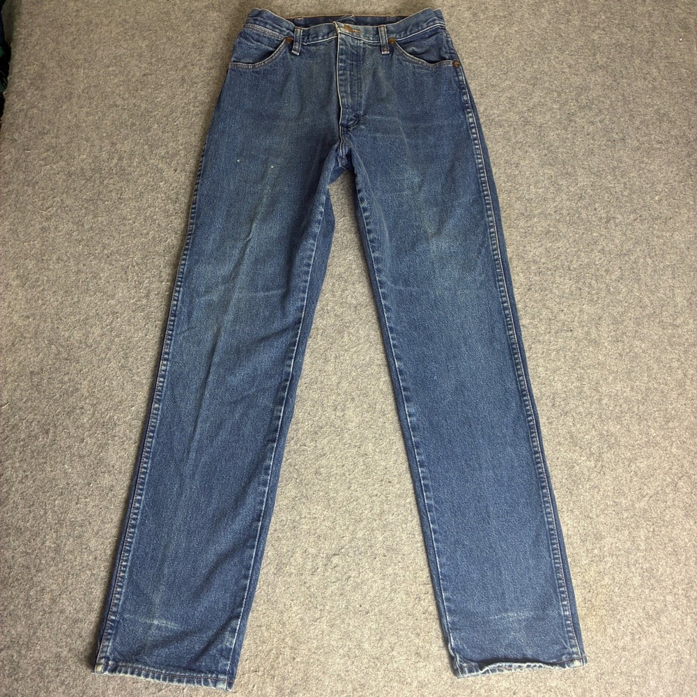 Wrangler Cowboy Cut Jeans Womens 28x31 Blue Straight Leg Western Made in USA